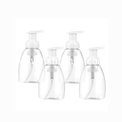 300 ml οβάλ διαυγές πλαστικό μπουκάλι αντλίας σαπουνιού με λευκό πλαστικό εξώφυλλο προμηθευτής